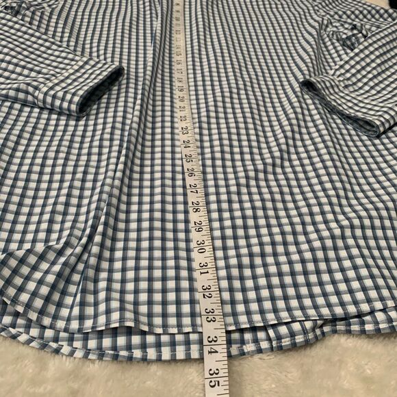 Duluth Trading Co Mens Blue White Button Down Shirt Size 2XL Standard Fit Top - Picture 6 of 6